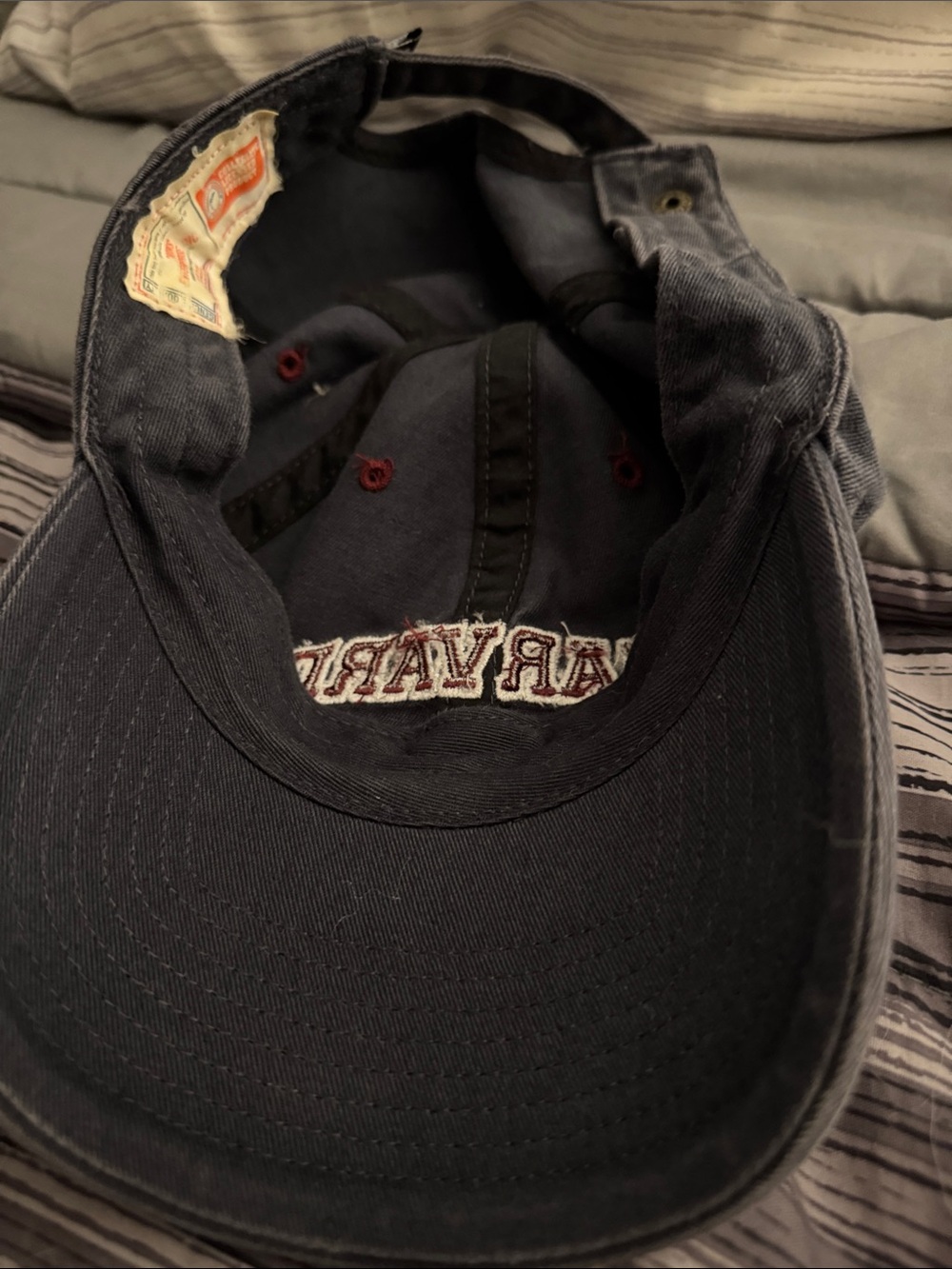 Harvard Embroidered Baseball Cap Navy with Maroon Accents. TwinsEnterprise, INC. - Picture 2 of 4